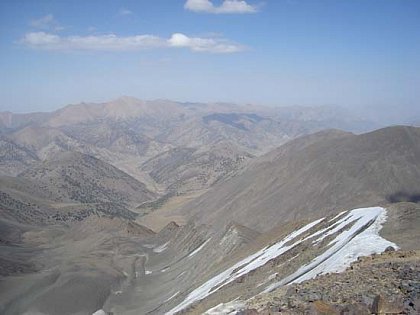 Figure 3: View from the ridge of the Turkestan range into the Novoli valley/upper section of the Argly system
