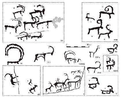 Figure 13: Sample of rock drawings from Novoli-2
